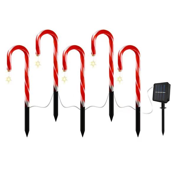 8 Pack Christmas Decorations Outside, Set of 46CM Solar Candy Cane Christmas Decorations Outdoor Yard  Lights