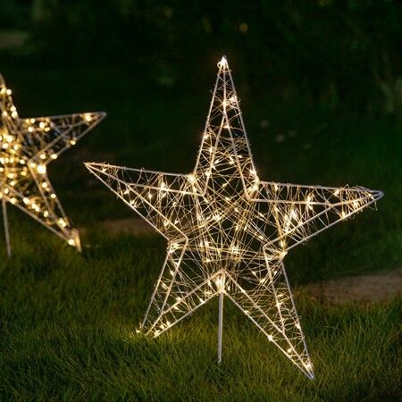 Stockholm Christmas Lights Path Lights Starry Wire Star Light Warm White 7 Flashing Effects and Steady Glow Memory Controller 5m Lead Wire 300 LEDs