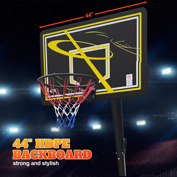 Genki Pro Basketball Stand System 2.45m to 3.05m Hoop Ring Backboard Net Height Adjustable Equipment Kids Adults