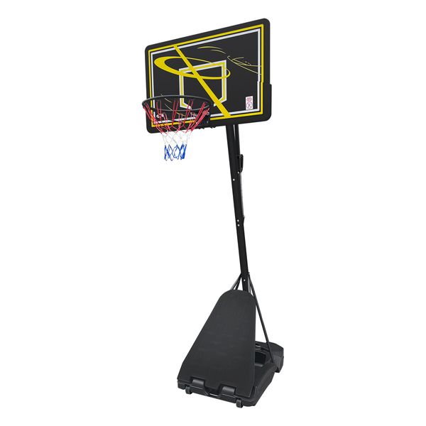 Genki Pro Basketball Stand System 2.45m to 3.05m Hoop Ring Backboard Net Height Adjustable Equipment Kids Adults