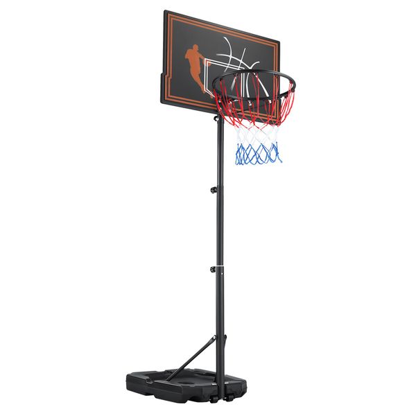 Genki 1.1 to 2.1m Portable Basketball System Stand Ring Hoop Height Adjustable Equipment Indoor for Kids Adults