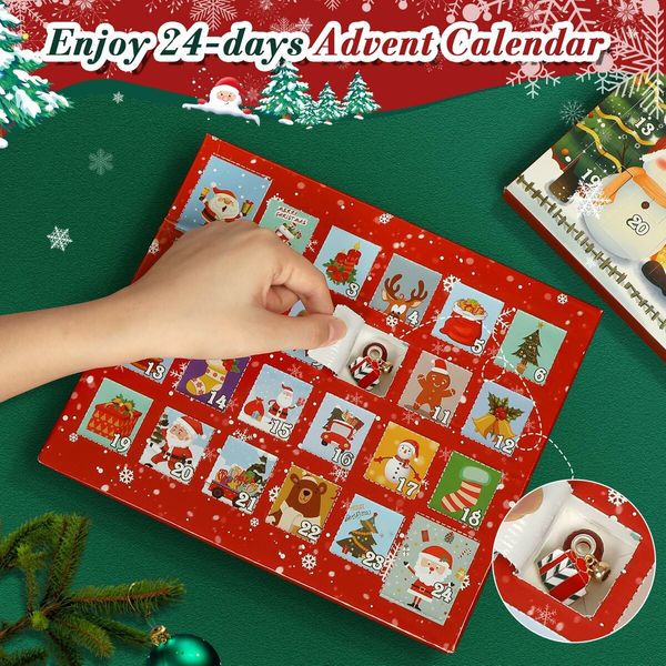 Advent Calendar Charm Jewelry DIY Bracelet Making kit 24 Days Christmas Countdown Calendar Best Gifts for Kids Girls