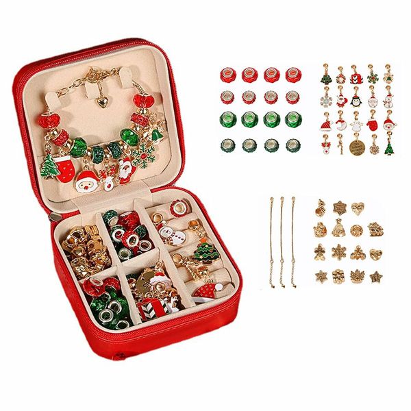 55 Pcs Charm Bracelet Making Kit DIY Christmas Ideal Crafts for Girls Ages 6-15,DIY Charm Bracelets Beads for Litter Girls,Adults and Beginner