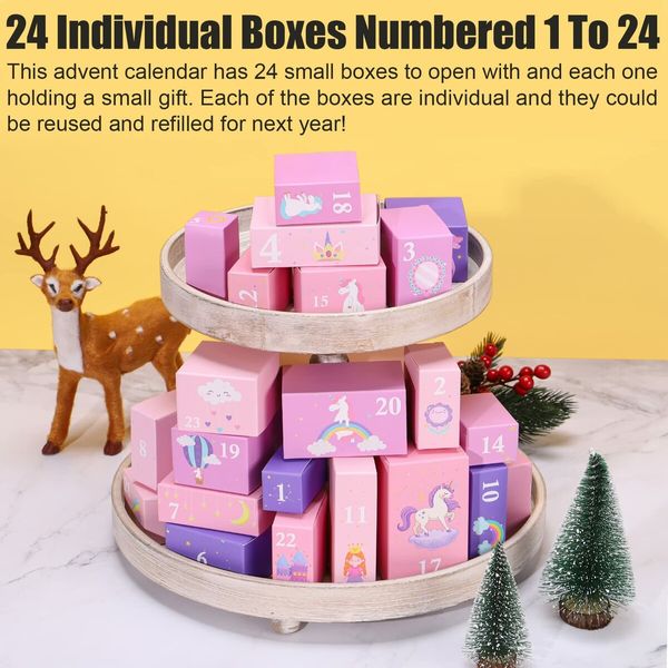 Advent Calendar 2023 Girls - Unicorns Gifts for Girls Christmas Countdown Calendar 24 Days of Xmas Jewelry Advent Calendar Gifts for Kids