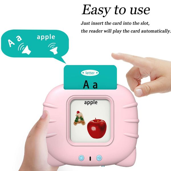 Talking Flash Cards for Toddlers Age3+,Speech Therapy Toys Autism Toys,ABC 123 Sight Words Etc - 255 Cards-510 Sides,Educational Learning Interactive Toys (Pink)