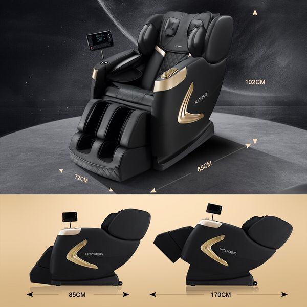 Homasa Massage Chair Massager Spa Full Body Massaging Machine Shiatsu Foot Back Neck Leg Head Relax Home Recliner Auto Shut Off