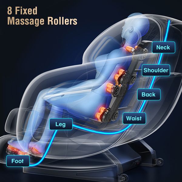 Homasa Massage Chair Massager Spa Full Body Massaging Machine Shiatsu Foot Back Neck Leg Head Relax Home Recliner Auto Shut Off