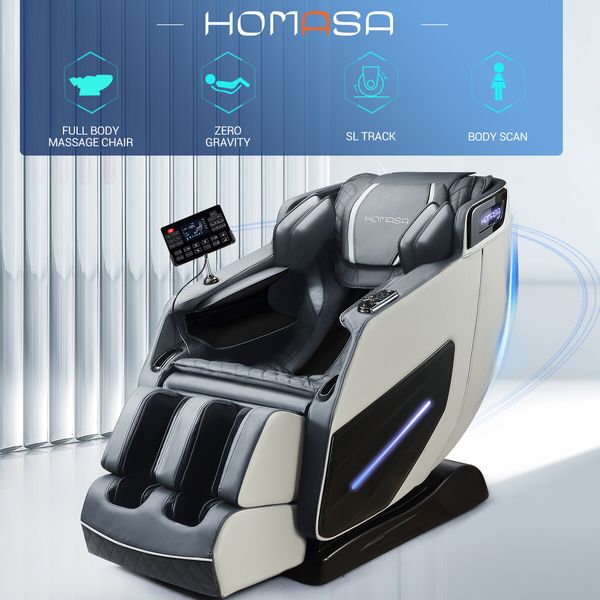 Homasa Massage Chair Massager Full Body Massaging Machine Foot Back Shiatsu Neck Leg Relax Shoulder Head Home 4D Electric Recliner