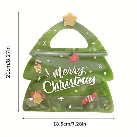 10pcs Christmas Tree Shaped Christmas Gift Bags, Perfect For Birthdays, Parties And Candy Biscuit Chocolate Packaging, Christmas Decoration