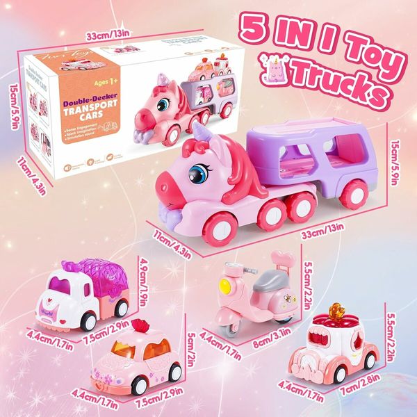 Car Carrier Truck For 3 4 5 Year Old Girl Birthday Gift Halloween Christmas Stocking Stuffer
