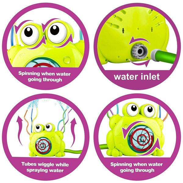 Water Sprinkler for Kids Frog Spray Sprinkler with Wiggle TubesKid  Yard and Summer Fun Activities