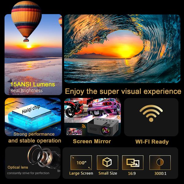 Handheld micro portable mini phone projector HD  wireless  phone projection Film screening