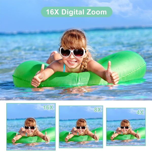 Digital Camera, FHD 1080P Digital Camera for Kids Video Camera with 32GB SD Card 16X Digital Zoom, Teens Students Boys Girls Seniors(Green)