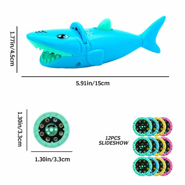 Storybook Projector Kids Torch Projector 128 pictures  Cute Shark Shape Baby Projector Light Early Educational Toys for Boys Girls Birthday CHRISTMAS