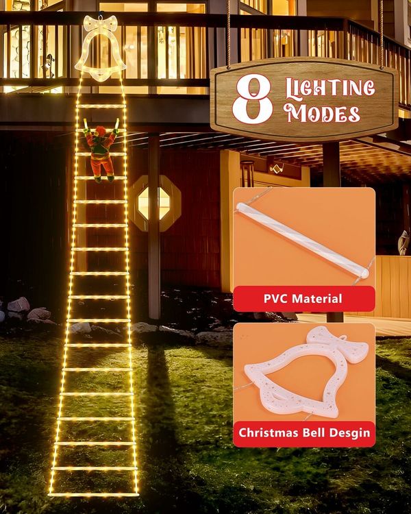 2M LED USB POWERED Christmas Lights Outdoor Christmas Decorations Climbing Santa Claus Bell Decorations Lights Indoor Window,christmas Tree Decor