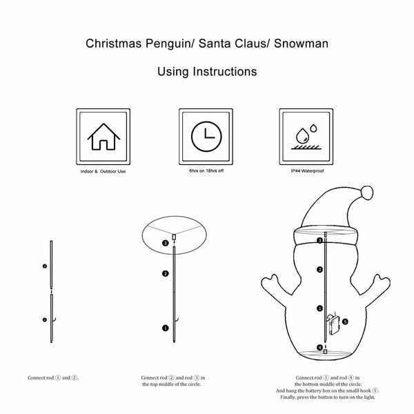 30x70cm Lighted Christmas Snowman, 40-LED Lighted, Battery Operated Lawn Decoration  Christmas Decorations Indoor Outdoor