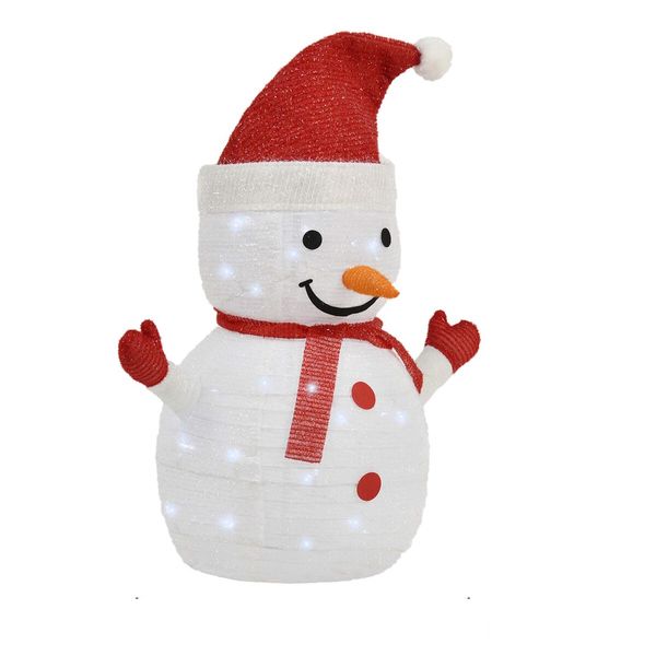 30x70cm Lighted Christmas Snowman, 40-LED Lighted, Battery Operated Lawn Decoration  Christmas Decorations Indoor Outdoor