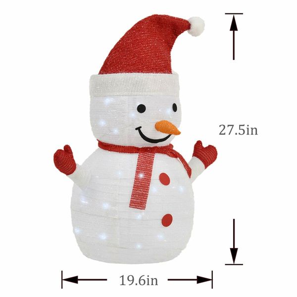 30x70cm Lighted Christmas Snowman, 40-LED Lighted, Battery Operated Lawn Decoration  Christmas Decorations Indoor Outdoor