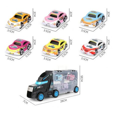 Christmas Kids Toys Car Model High Simulation Car Container Lightweight   Detachable Car Carrying Case for Kids Transport Truck Storage for Boys Gift Color Blue