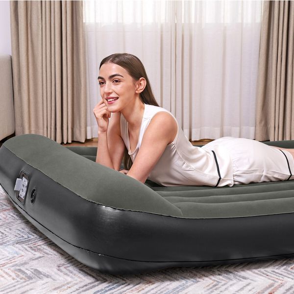 Bestway Air Mattress Bed Queen Inflatable Blow Up Airbed Floating Camping Sleeping Blowup Mat Pad Cushion Lounge with Built in Pump