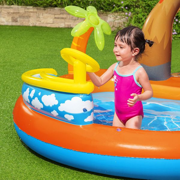 Bestway Inflatable Pool 265x265x104 cm Lava Lagoon Oval Inflatable Play Water Fun Park With Slide kids Outdoor