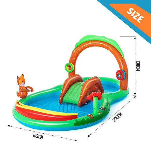 Bestway Inflatable Pool Play Centre Blow Up Water Park Center Slide Splash Toys Kiddie Bouncy Activity Center Game Area Ring Sprayer Balls Playset