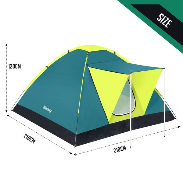 Bestway Coolground 3 Tent 2.10m X 2.10m X 1.20m Foldable Portable Camping Gear Hiking Outdoor