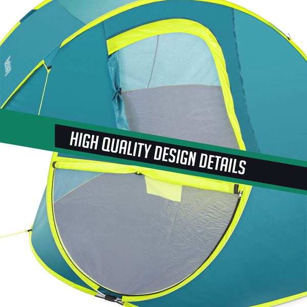 Bestway 4 Man Camping Tent Pop Up Instant Beach Shelter Family Sun Shade Waterproof Hiking Fishing Outdoor Picnic with Carry Bag 2.1x2.4x1m