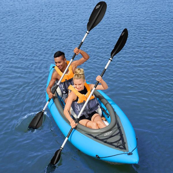 Bestway Inflatable Kayak 3.31 m x 88cm Blow up Canoe Watercraft Boat Cove Champion 2 Paddles Blue