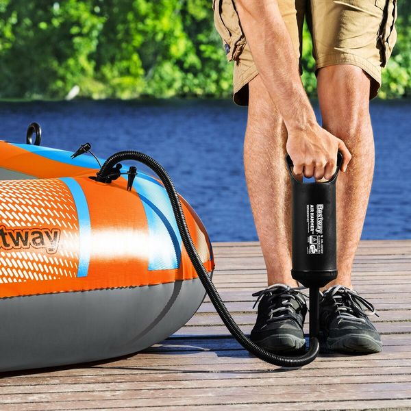 Bestway Inflatable Boat Blow Up Fishing Rowing Rafting Paddling Water Sport Floating Raft Air Diving River Canoe with Oars Hand Pump