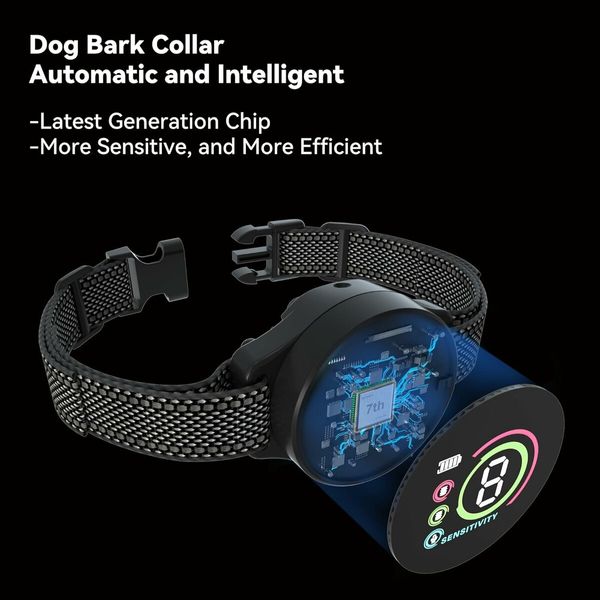 Bark Collar with Dual Vibration Version, Smart No Shock Bark Collar for Large Medium Small Dogs