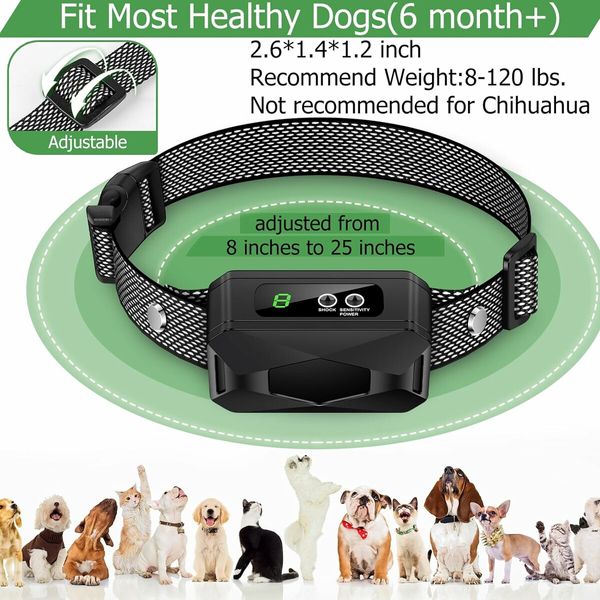 Bark Collr for Dogs, Edixeno USB-C Rechargeable Braking Training Collar for Small Medium and Large Dogs