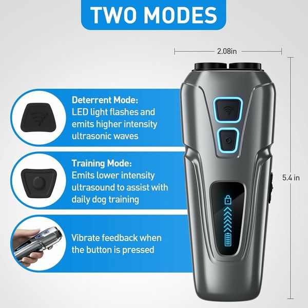 Dog Barking Control Devices Rechargeable Dual Sensor Anti Barking Device with Training