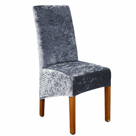 Elastic Velvet Chair Cover Chair Seat Protector Stretch Slipcover for Dining Room Wedding Banquet Party Hotel Kitchen Champagne