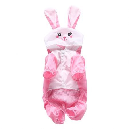 Waterproof Dog Raincoat Cute Rabbit Cartoon Pattern Outdoor Hooded Rain Coat