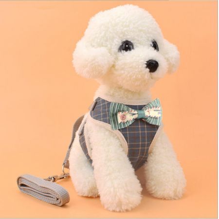 Pet Strap Leash Dog Small Dog Vest-Style Bow Evening Dress Chest Strap Dog And Cat Universal Dog Traction Rope