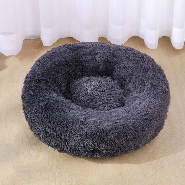 Super Soft Pet Bed Winter Warm Sleeping Bed for dogs Kennel Dog Round Cat Long Plush Puppy Cushion Mat Portable Pet Supplies