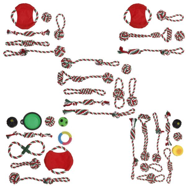 Assorted Dog Puppy Pet Toys Ropes Chew Balls Training Play Bundle Teething Aid