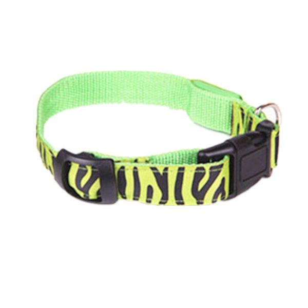 Leopard Print Adjustable Led Night Flashing Pet Dog Collar