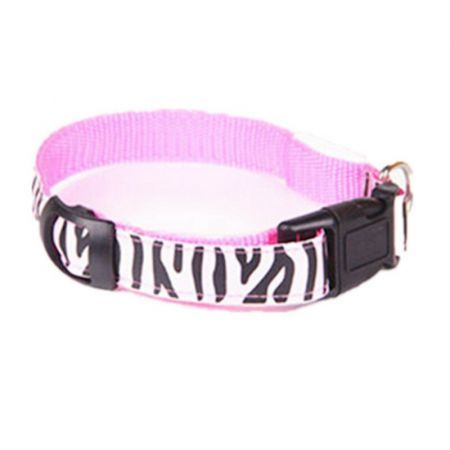 Leopard Print Adjustable Led Night Flashing Pet Dog Collar