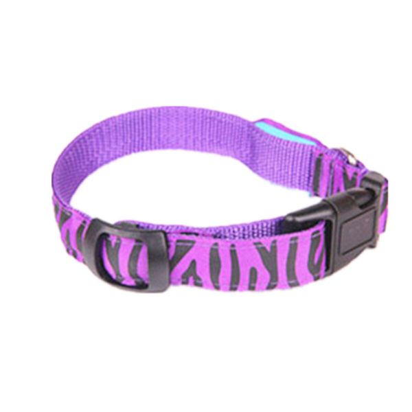 Leopard Print Adjustable Led Night Flashing Pet Dog Collar