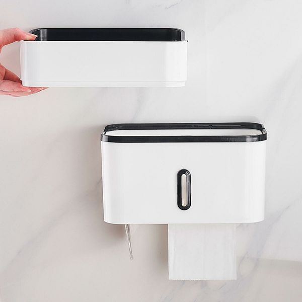 Bathroom Tissue Hand Paper Dispenser Holder Wall Mounted Tissue Box Not Drill2 Layers