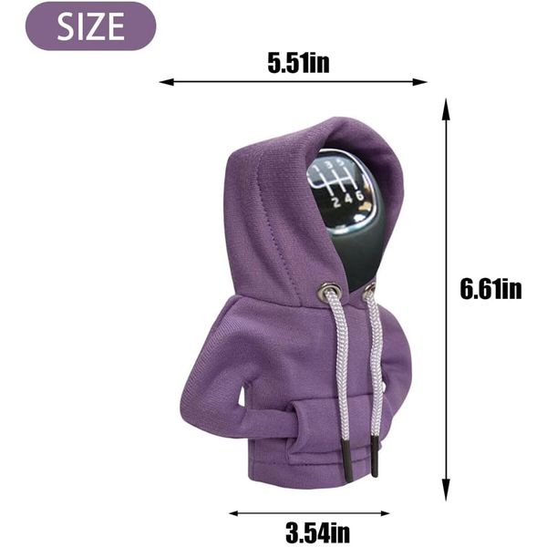 Car Shift Knob Hoodie,Funny Gear Shift Knob Shirt Sweater,Winter Warm Shift Knob Cover Sweater Shirt,Automotive Interior Novelty Accessories Decorations,Universal Fit Knob Cover Gift (Purple)