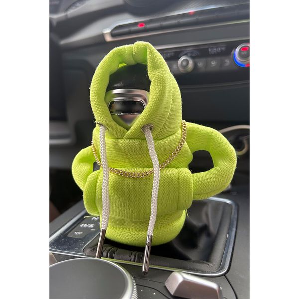 Car Shift Knob Hoodie,Funny Gear Shift Knob Shirt Sweater,Winter Warm Shift Knob Cover Sweater Shirt,Automotive Interior Novelty Accessories Decorations,Universal Fit Knob Cover Gift (Green)