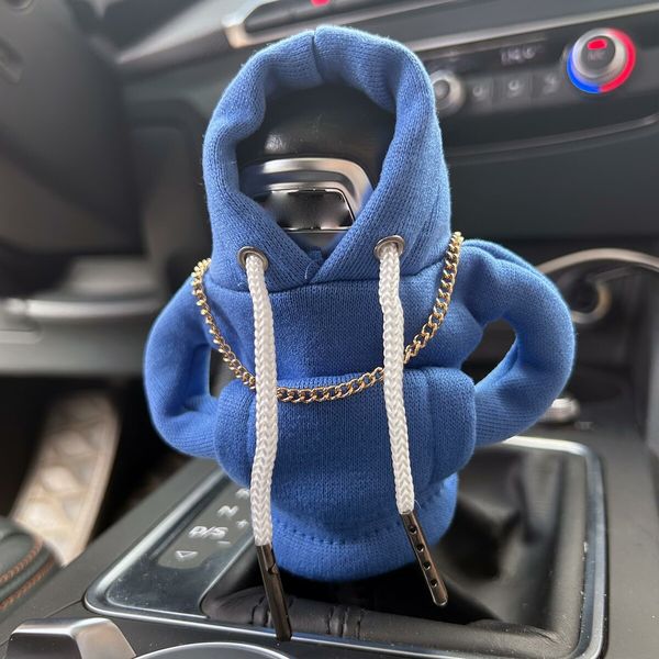 Car Shift Knob Hoodie,Funny Gear Shift Knob Shirt Sweater,Winter Warm Shift Knob Cover Sweater Shirt,Automotive Interior Novelty Accessories Decorations,Universal Fit Knob Cover Gift (Blue)