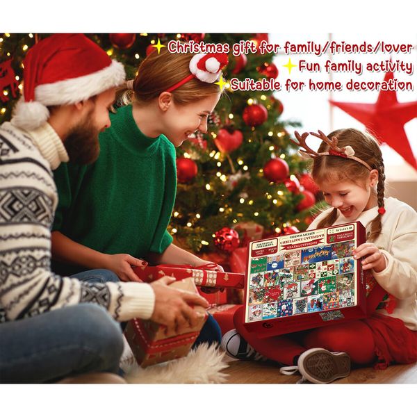 Christmas Advent Calendar Jigsaw Puzzle 1000 Piece,Christmas Countdown Calendar 2023 Puzzle for Adult,Holiday Santa Puzzle for Adult 1000 Piece