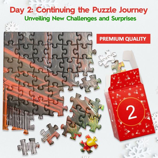 Jigsaw Puzzle Advent Calendar 2023-1008 Pieces Jigsaw Puzzle for Adult Kids,24 Days Countdown Calendar,Santa's Surprise,19.7 inches x 27.6 inch,Family Game Puzzle,Christmas Gift Idea for Teens Adult