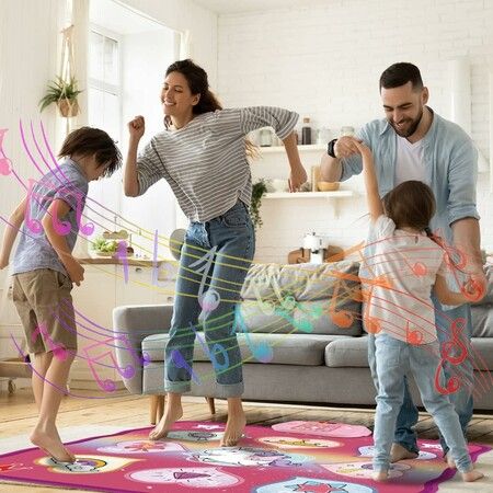 Dance Mat Kids Toys for Girls, Music Dance Touch Play Mat, 5 Play Modes, 3 Challenge Levels, Christmas, Birthday Gifts for Age 3-10 Years Old Girls