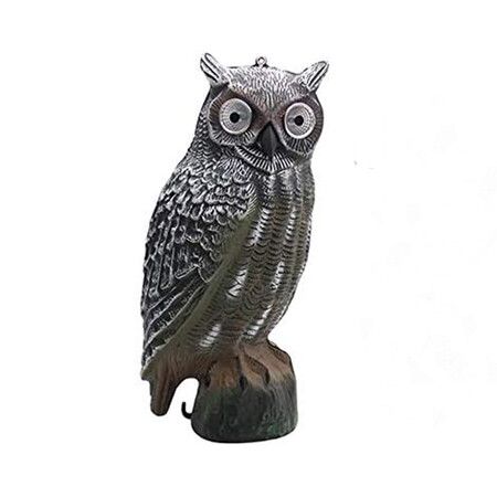 Solar Bird Scarecrow Fake Horned Owl Decoy, Bird Repellent Garden Protectors, Natural Enemy Pest Deterrent Scarecrow