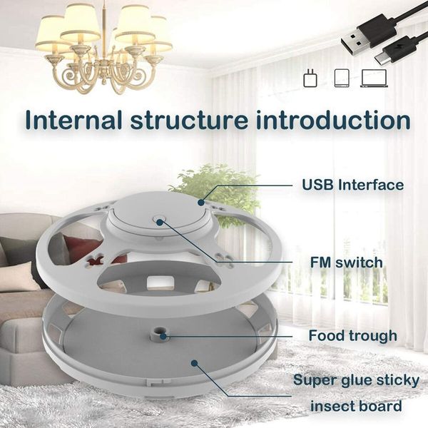 Electric mosquito lamp with light, for home, garden, indoor, kitchen, living room, mosquitoes, flies, moths